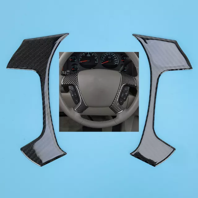 Carbon Fiber Steering Wheel Button Cover Fit For Silverado Sierra GMC Yukon Acc