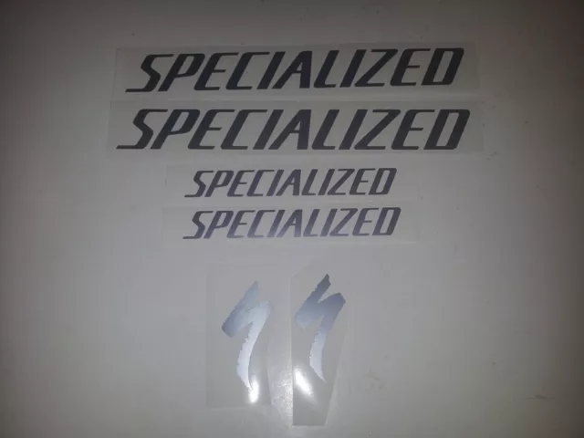 Metallic Silver Specialized vinyl 6 sticker / decal pack for re-spray restore.