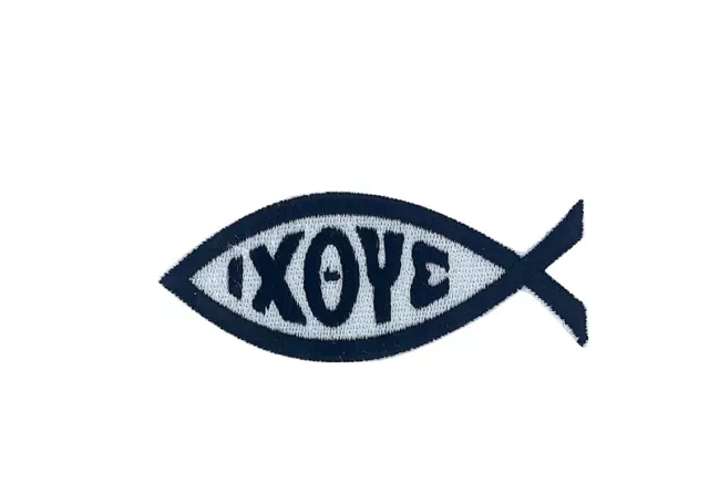 Patch aufnaher aufbugler bügelbild ixoye fish christian jesus ichthus