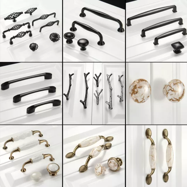 Vintage Cabinet Door Handles European Style Cupboard Wardrobe Drawer Pulls Knobs