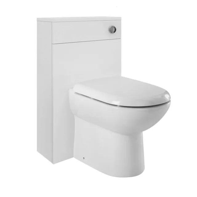 BTW Comfort Height Pan Toilet 500mm WC Unit Concealed Cistern & Soft Close Seat
