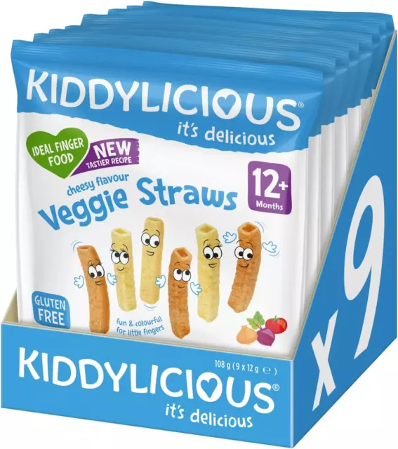 Cheesy Veggie Straws, 12G (Pack of 9) - New Tastier Recipe