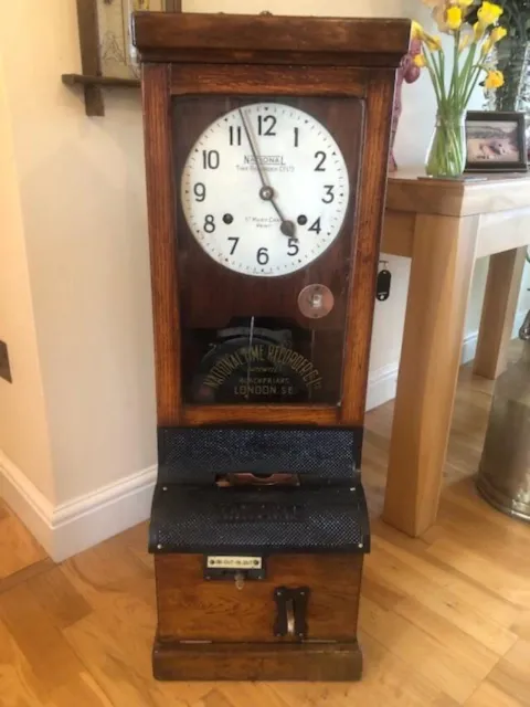 National Time Recorder 1943 Clocking in Machine, FULLY RESTORED CLOCK