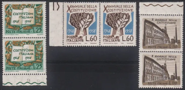 1958 - Italia Rep. Decennale della costituzione italiana ** Coppiole - Varietà