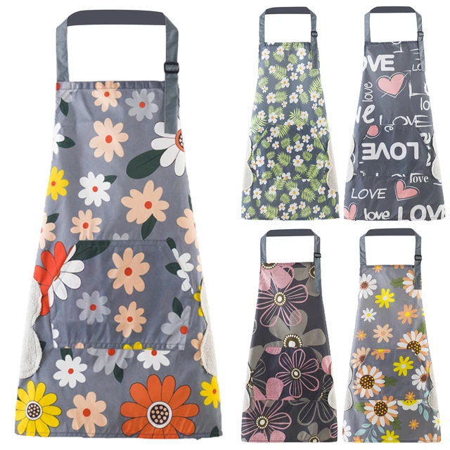 Kitchen Bib Dustproof with Pockets Strong Absorbent Cooking Bib Eco-friendly