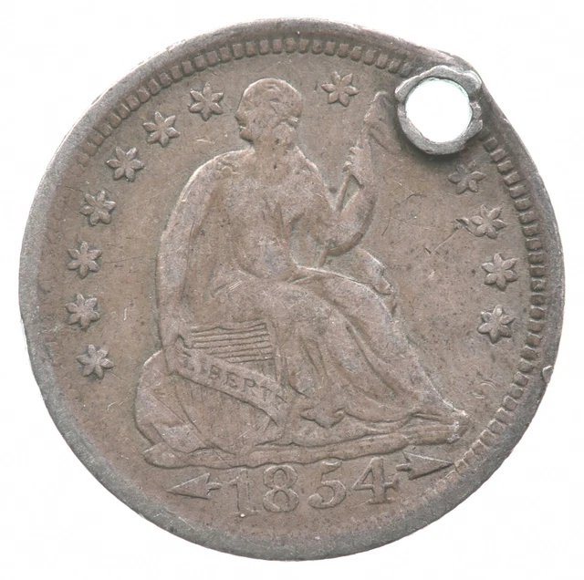 1854 Seated Liberty Half Dime Estate Coin Collection *646