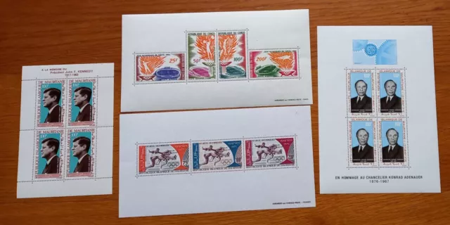 MAURITANIE Lot 4 Blocs Feuillets Neufs **