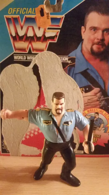 WWF Hasbro - BIG BOSS MAN - (Serie 3 - blau) RARE with Backcard und Schlagstock