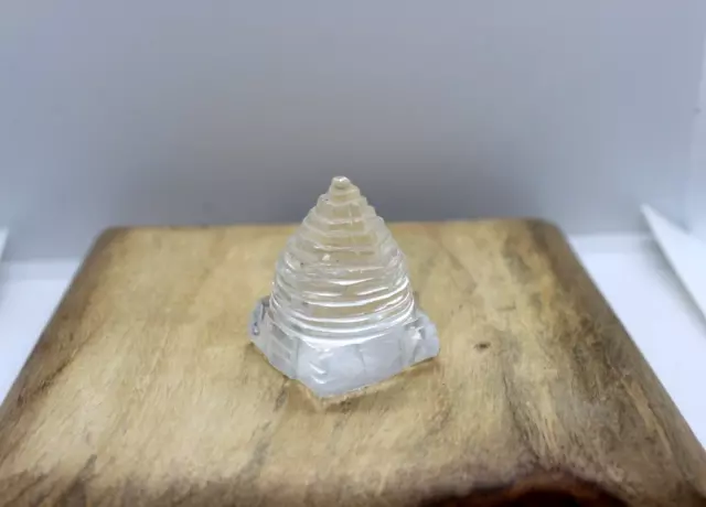 Sphatik Natural Crystal Meru Sri Shri Shree Yantra Chakra Vastu Laxmi Temple OM