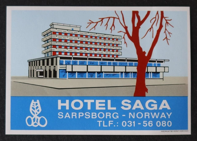 Ancienne étiquette HOTEL STEINKJER Norvège uggage label 3