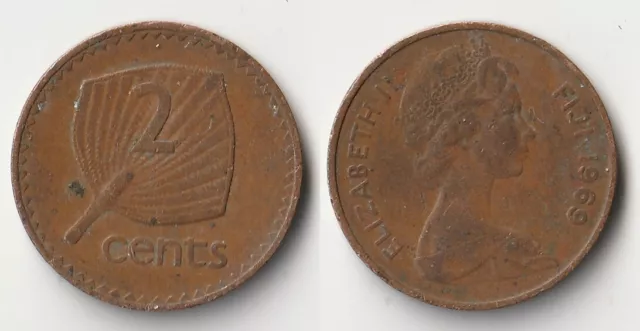 1969 Fiji 2 cents coin