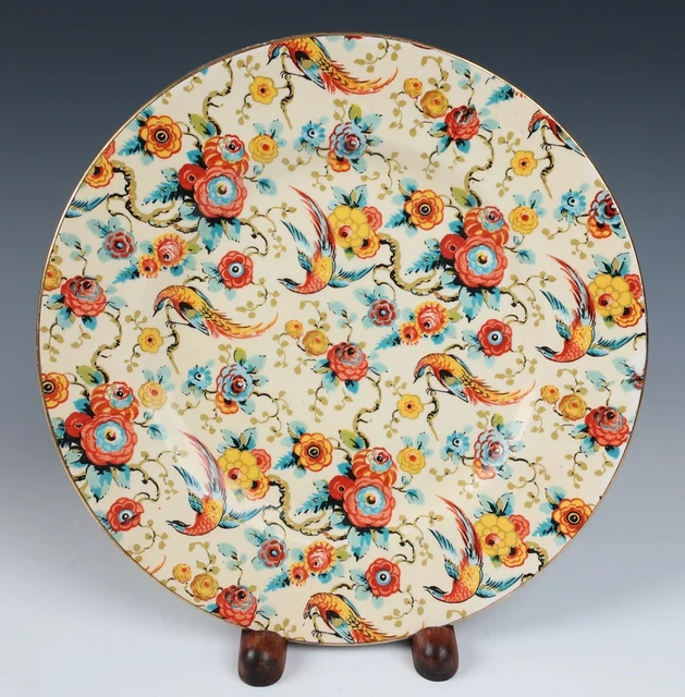 Royal Winton EXOTIC BIRD Chintz 8" Round Plate Luncheon Salad English Gold