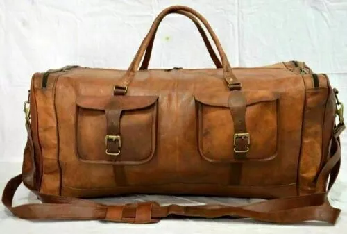 Grand sac de voyage en cuir véritable, bagage fait à la main 76CM, sac de...
