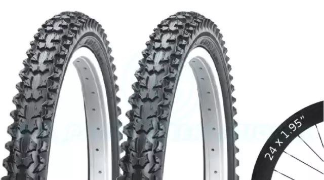 2 Bicycle Tyres Bike Tires - Mountain Bike - 24 x 1.95 - High Quality