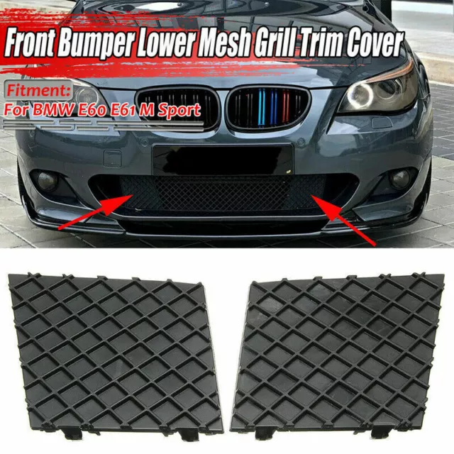 NEW Pair Front Bumper Cover Lower Mesh Grill Trim For BMW E60 E61 M Sport Grille