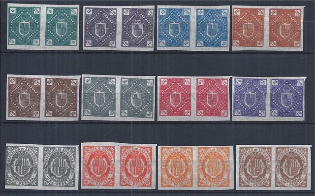 Republica De Andorra Colonial Correus Lot Issue Arms Pairs MNH Look 2 Scan