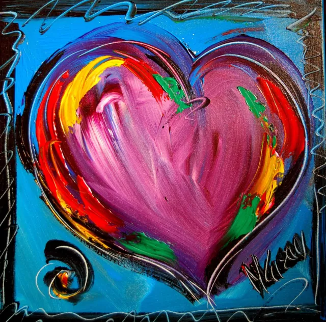 PURPLE HEARTS  M.Kazav  Large Abstract Modern Original Oil Painting   ART TRT56