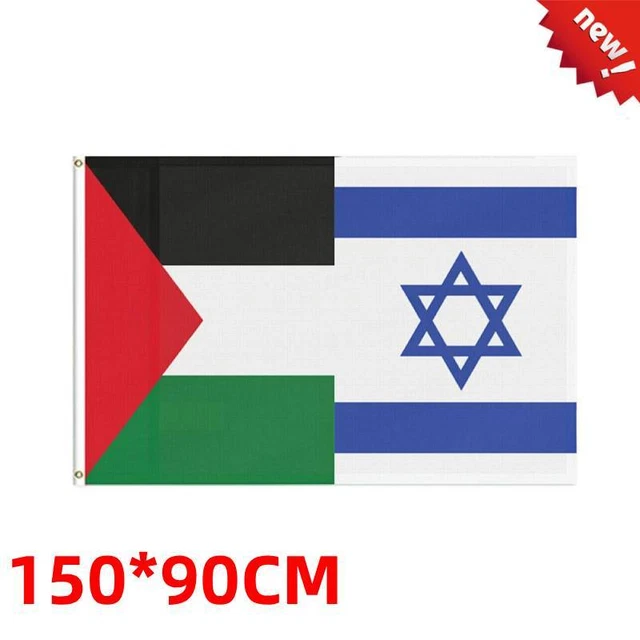 PALESTINE ISRAEL FLAG Large Palestinian-Middle East 5x3 FT Peace Banner