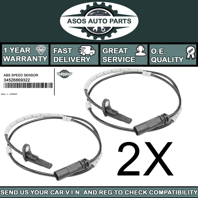 2 SENSORE DI VELOCITÀ ABS POSTERIORE adatti a BMW 1 2 3 4 F20 F21 F30 F31 F80 F32 F33 F82 F83
