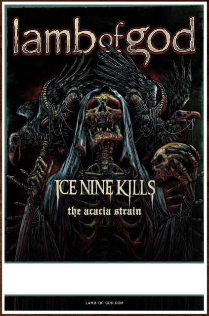 LAMB OF GOD | ICE NINE KILLS | ACADIA STRAIN Omens Tour 2023 Ltd Ed RARE Poster!