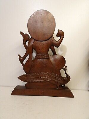 Antique Carved Wooden Buddha Thailand Detailed Sealed  Indonasia Bali Balinese 3