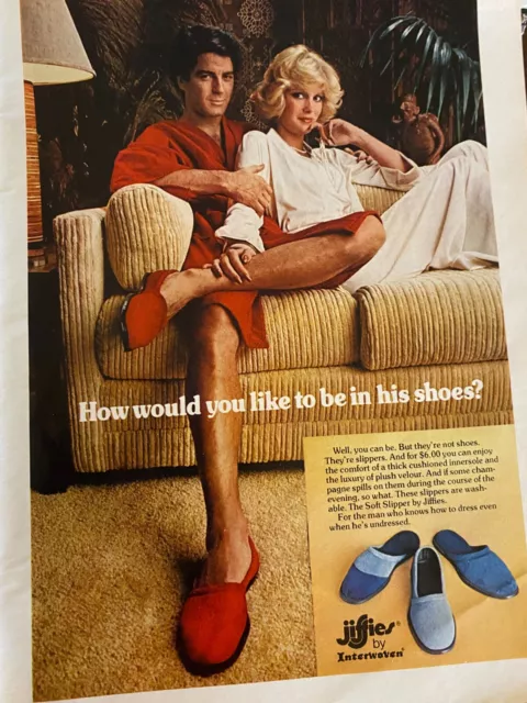Jiffies, Interwoven Slippers, Full Page Vintage Print Ad
