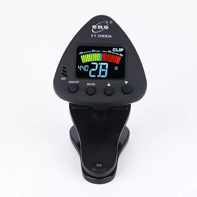 ENO ET 3000a CLIP ON ACOUSTIC ELECTRIC BASS GUITAR TUNER VIOLIN UKULELE UK