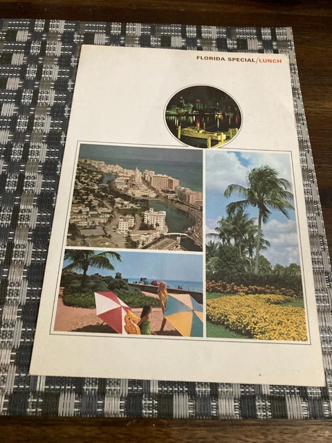 Seaboard Coast Line Railroad  Florida Special Lunch Menu FL-7012