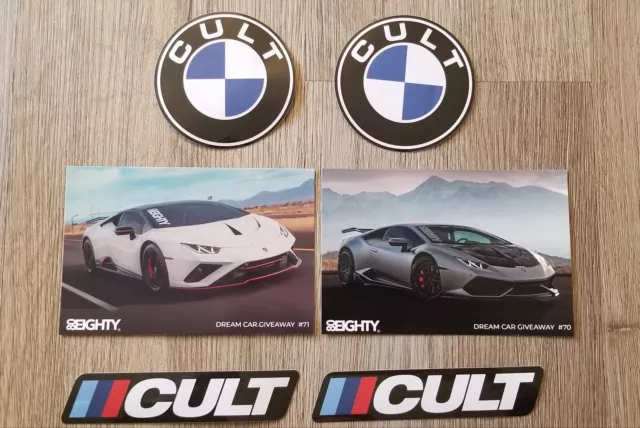 SUPERCAR POSTCARD 4X6 & STICKER COLLECTION Lamborghini, BMW