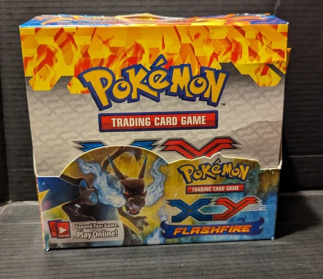 Empty Pokemon XY Flashfire TCG Booster Box With 21 Empty Packs