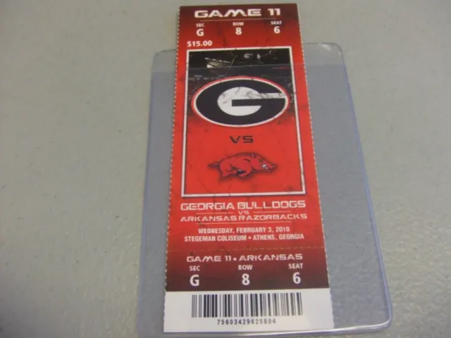 Arkansas Razorbacks vs Georgia Bulldogs (2-3-2010) Basketball Ticket Stub