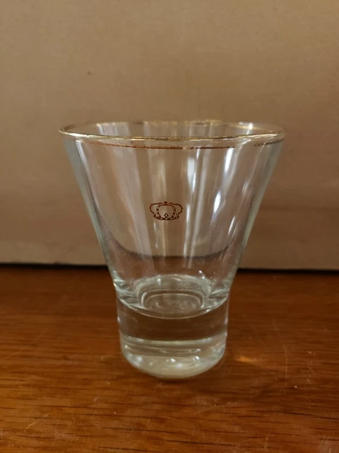 Vintage Crown Royal Glass Whiskey Bourbon Rocks Heavy Bottom Gold Rim