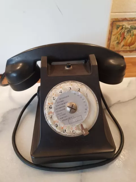 French Ericsson Black Bakelite Telephone H19cm Xw12cm 2