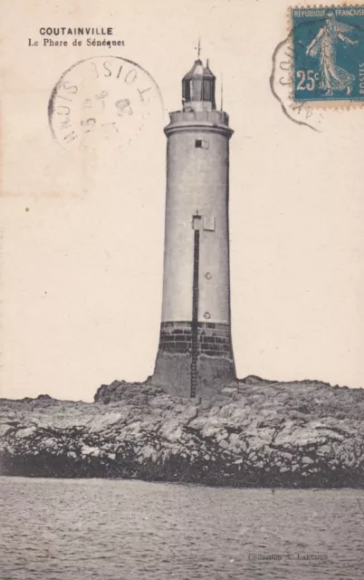 CPA 50 MARINE près Gouville Blainville Agon COUTAINVILLE Phare du Sénequet 1920