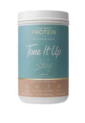 Proteína de vainilla en polvo a base de plantas Tone It Up grande 1,79 libras.