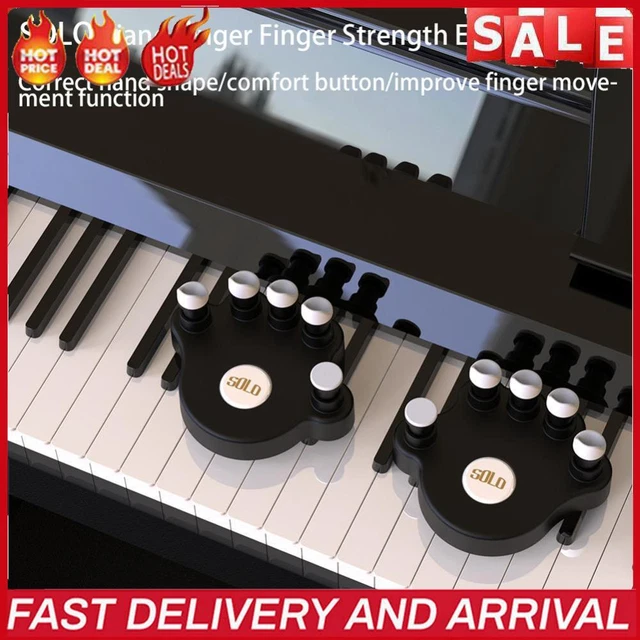 1 Pair Piano Finger Trainers Hand Strength Exerciser for Beginner (Black)