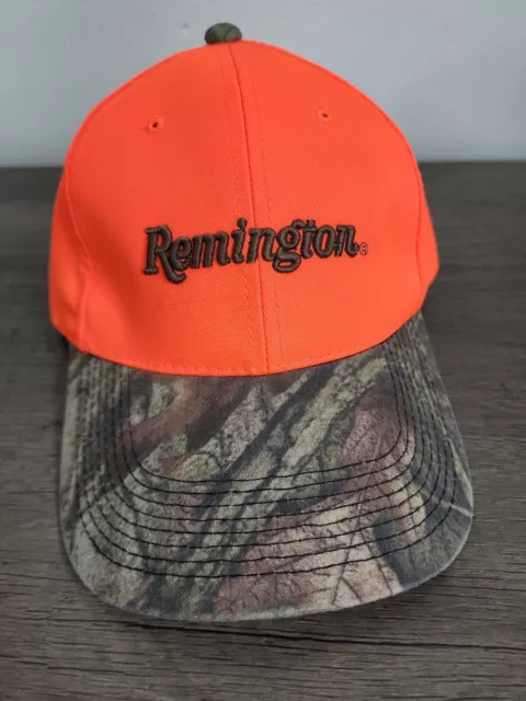 Remington Hunting Hat. Buckle Strap Orange and Camo