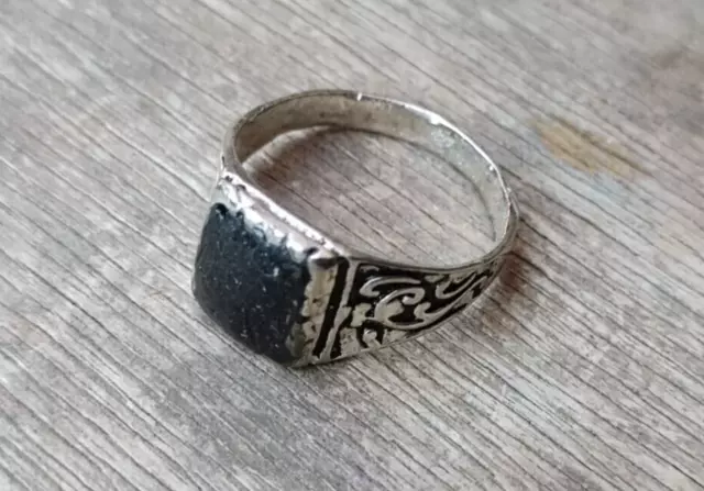 Unique Type Handmade Ancient Metal Engraved Viking Style Ring  Artifact Amazing