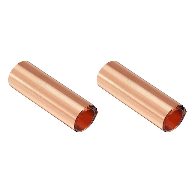 2X Copper Sheet Roll, Metal Foil Plate 1000mm x 100mm x 0.03mm V1T3