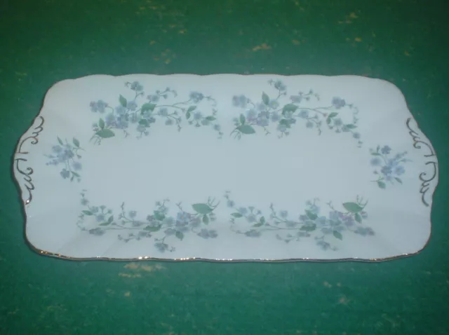 Paragon Forget Me Not Bone China Oblong Fluted Sandwich Dish 12"