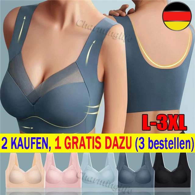 Damen Sport Fitness Push-Up BH Bustier Nahtlos Frauen Unterwäsche DE NEU