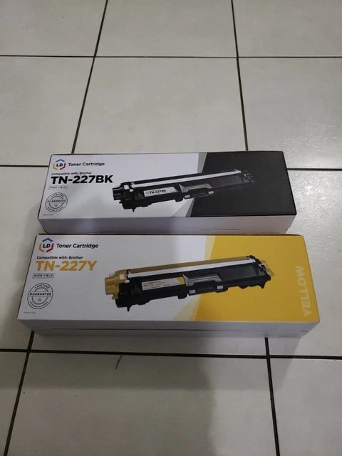 LD Compatible Brother TN-227Y High Yield Yellow + TN-227BK Toner Cartridges New