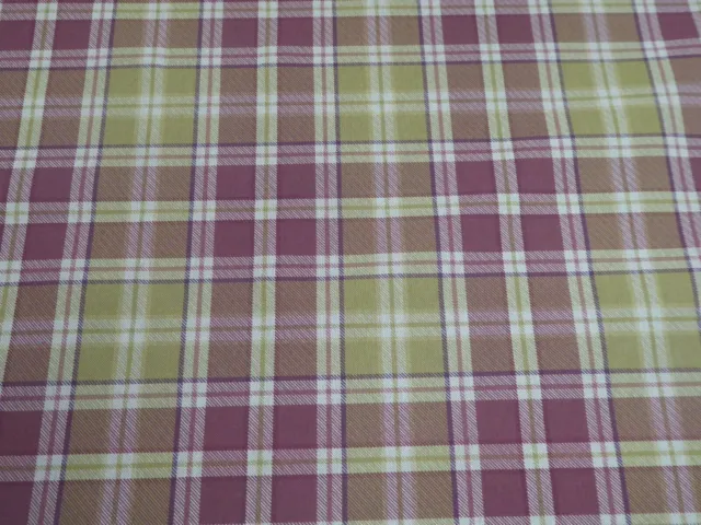 HIGHLAND CHECK Tartan Checked Linen Look Cotton Fabric in 10 colours