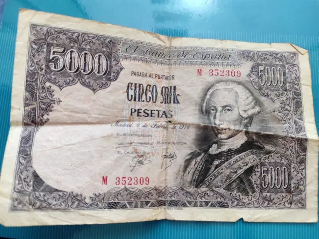 billete de 5000 pesetas 1976