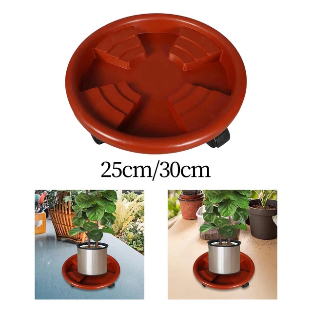 PLANT SAUCER ROLLING Plant Stand with Wheels Flower Pot Rack on Rollers