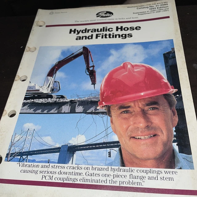Vintage Gates Hydraulic Hose And Fittings Catalog 1992