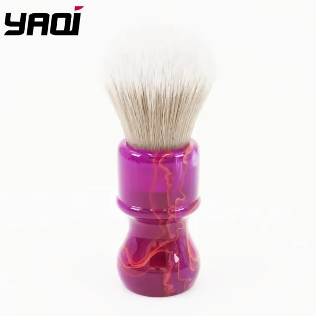 YAQI 24mm High Quality Men Synthetic Shaving Brush Chianti's Purple Pink Handle