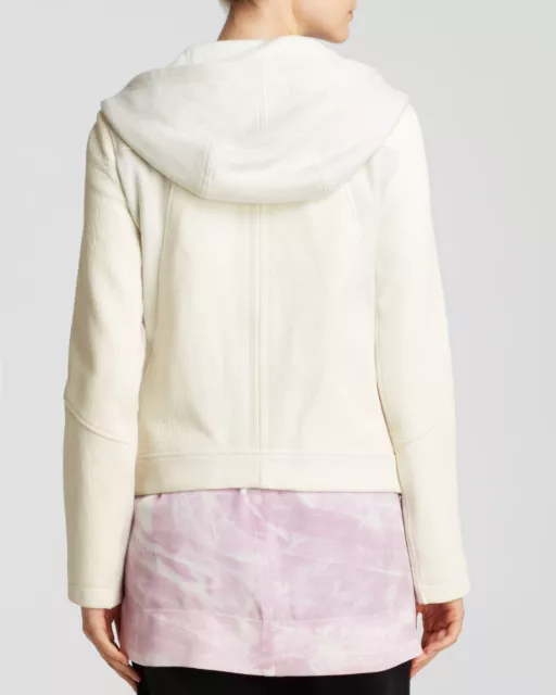 Helmut Lang White Leather Hooded Jacket Combo Small MSRP: $995.00 2