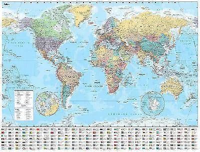 Collins World Wall Laminated Map, ,