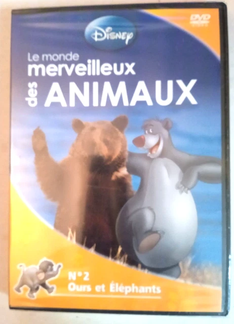 DVD "LE MONDE MERVEILLEUX DES ANIMAUX  " n 2 ours et elephants SOUS BLISTER
